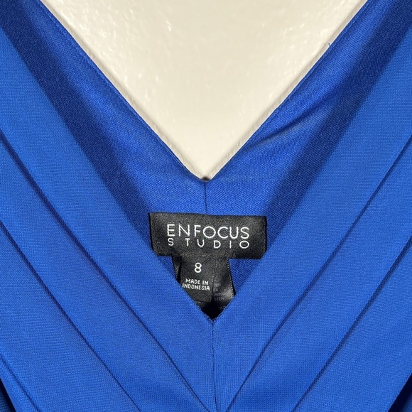 Enfocus Studio Blue and Black Layered Mini Dress - Picture 2 of 9